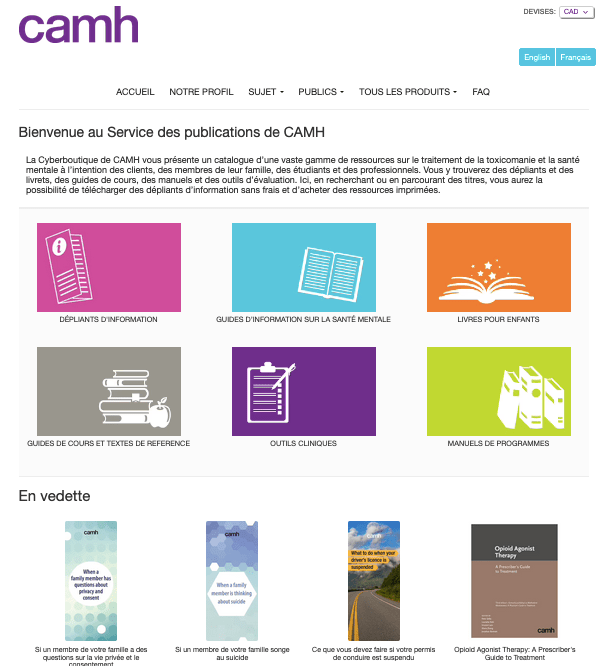 Cyberboutique de CAMH